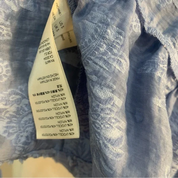 Free People Callie Balloon Sleeve Open Back Textured Blouse - Picture 15 of 16